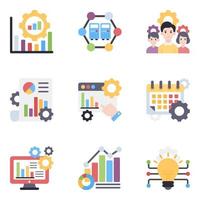 Pack of Data Management Flat Icons vector