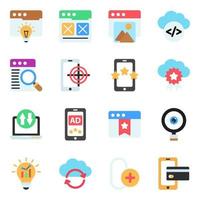 Pack of Management Flat Icons vector