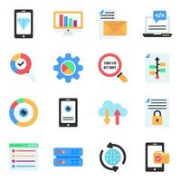 Pack of Business Analytics Flat Icons vector