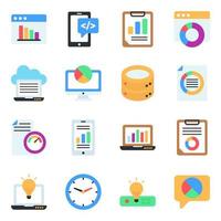 Pack of Data and Document Flat Icons vector