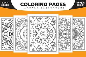 Mandala coloring page design. Line art illustration. Mandala pattern vector. Coloring page mandala background. Mandala coloring book. Black and white coloring page pattern. interior.
