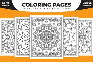 Coloring page mandala background. Line art illustration. Mandala pattern vector. Black and white flower coloring page pattern. Mandala coloring page design. Mandala coloring book. vector