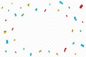 Colorful shiny confetti explosion isolated on transparent background. Multicolor party tinsel and confetti vector for carnival background. Festival and anniversary elements.