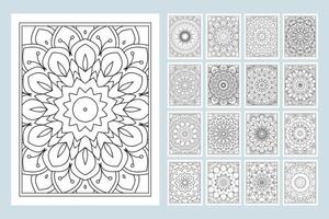 Mandala coloring page background. Mandala pattern vector. Black and white coloring page pattern. Mandala coloring book. Line art illustration. vector