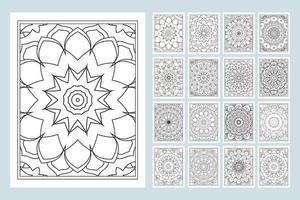 libro para colorear mandalas. ilustración de arte lineal. vector de patrón de mandala. patrón de página para colorear en blanco y negro. archivo de corte mandala svg. Fondo de mandala de página para colorear.