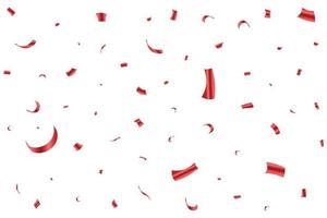 Shiny red confetti falling isolated on transparent background. Festival elements. Confetti vector illustration for festival background. Red party tinsel and confetti falling. Anniversary celebration.