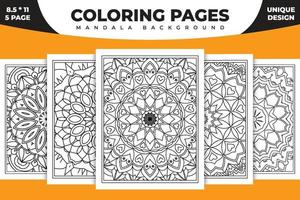 Mandala pattern vector. Coloring page mandala background. Line art illustration. Mandala KDP coloring book. Black and white coloring page pattern. Mandala coloring page design. interior.