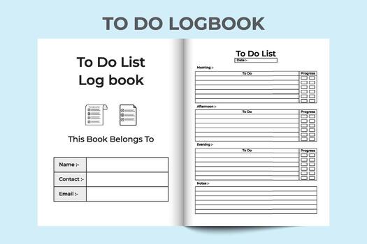To do list logbook and Task tracker. To do list notebook interior. Journal tracker Log Book. Task planner notebook. interior to do list logbook. To do task logbook. vector