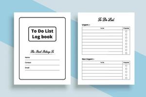 To do task logbook. Task planner notebook. interior to do list logbook. Tasklist line art vector. Journal tracker Log Book. To do list notebook KDP. To do list logbook and Task tracker. vector