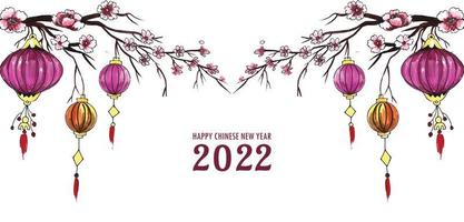 Beautiful 2022 chinese new year banner background vector