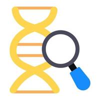 Dna search icon in modern flat style vector