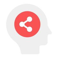 Trendy icon of share mind in modern flat style vector