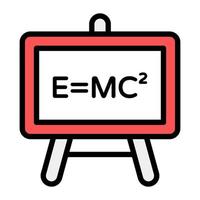 Scientific equation on board, science lecture in editable style vector