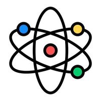 A flat vector style of nuclear physics, editable icon