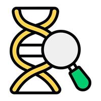 Dna search icon in modern flat style vector