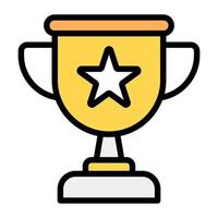 diseño de icono de trofeo de logro, copa ganadora en estilo editable vector