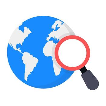 Global location vector, globe with pointers vector