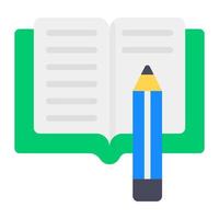 Book writing icon in editable style, book with pencil vector