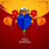 Makar Sankranti cultural Indian festival greeting card vector