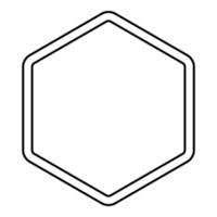 Hexagon shape element icon outline black color vector illustration flat style image