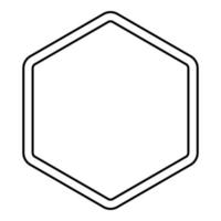 icono de elemento de forma hexagonal contorno color negro ilustración vectorial imagen de estilo plano vector