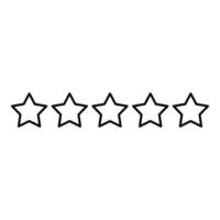 Five stars 5 stars rating concept icon outline black color vector illustration flat style image