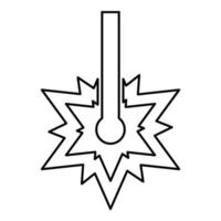 Laser working Laser line spark Welding symbol Engraving concept Laser engraving burst cut icon outline black color vector illustration flat style image