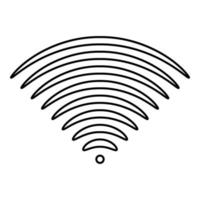 Radio wave Sound signal One dirrection Transmitter icon outline black color vector illustration flat style image