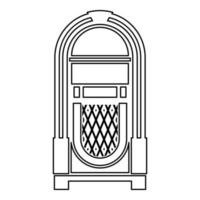 Jukebox Juke box automated retro music concept vintage playing device icon outline black color vector illustration flat style image