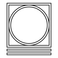 secado del tambor en la máquina modo delicado símbolos de cuidado de la ropa concepto de lavado icono de signo de lavandería contorno color negro ilustración vectorial imagen de estilo plano vector