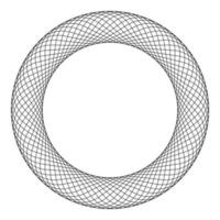 Spirograph element empty in center Abstract concentric symbol icon black color vector illustration flat style image