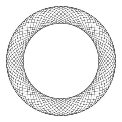 Spirograph element empty in center Abstract concentric symbol icon black color vector illustration flat style image