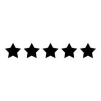 Five stars 5 stars rating concept icon black color vector illustration flat style image
