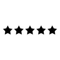 Five stars 5 stars rating concept icon black color vector illustration flat style image