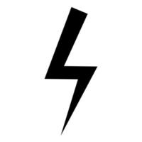 relámpago energía eléctrica flash rayo icono color negro vector ilustración estilo plano imagen
