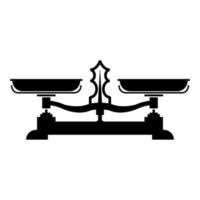 Balancing scales Store weigher Libra icon black color vector illustration flat style image