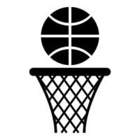 Basketball basket and ball Hoop net and ball icon black color vector illustration flat style image