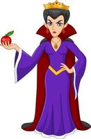 una reina bruja sosteniendo una manzana envenenada