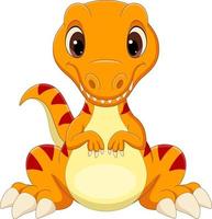 Cartoon baby tyrannosaurus dinosaur sitting vector