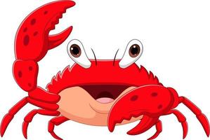Cartoon happy crab isolated on white background vector