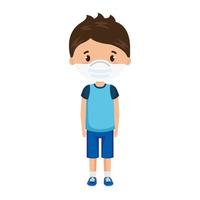 boy using face mask isolated icon