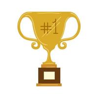 trophy cup with number one on white background vector