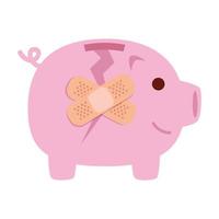 piggy bank broken , icon saving or accumulation of money vector