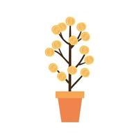 money tree, financial growth concept, money growth vector