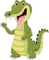 Cartoon funny crocodile isolated on white background vector