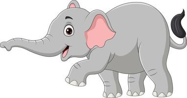 Cartoon elephant isolated on white background vector