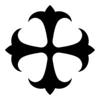 Symbol field lily kreen strong Cross monogram dokonstantinovsky Symbol of the Apostle anchor Hope sign Religious cross icon black color vector illustration flat style image