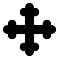 Cross trefoil shamrock Cross monogram Religious cross icon black color vector illustration flat style image
