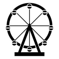 Ferris wheel Amusement in park on attraction icon black color vector illustration flat style image