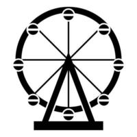 Ferris wheel Amusement in park on attraction icon black color vector illustration flat style image